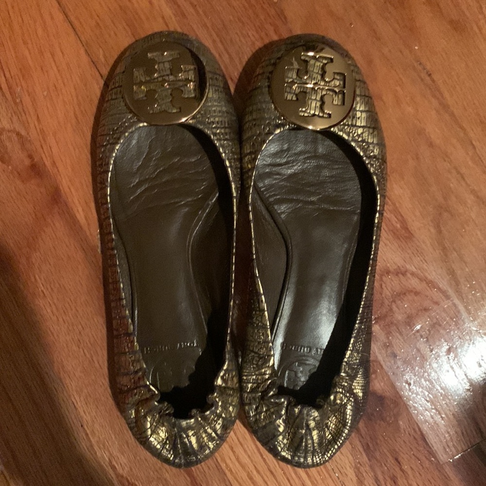 Tory Burch Gold/Bronze Size 6.5 - Classic Reva Ballet flat
